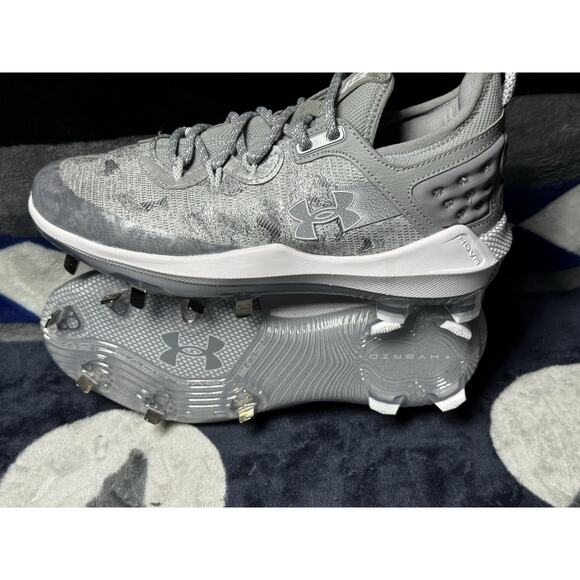 Under Armour Harper 8 Elite Mens 7.5 Halo Grey Metal Baseball Cleats 3026588-102 - Picture 10 of 10
